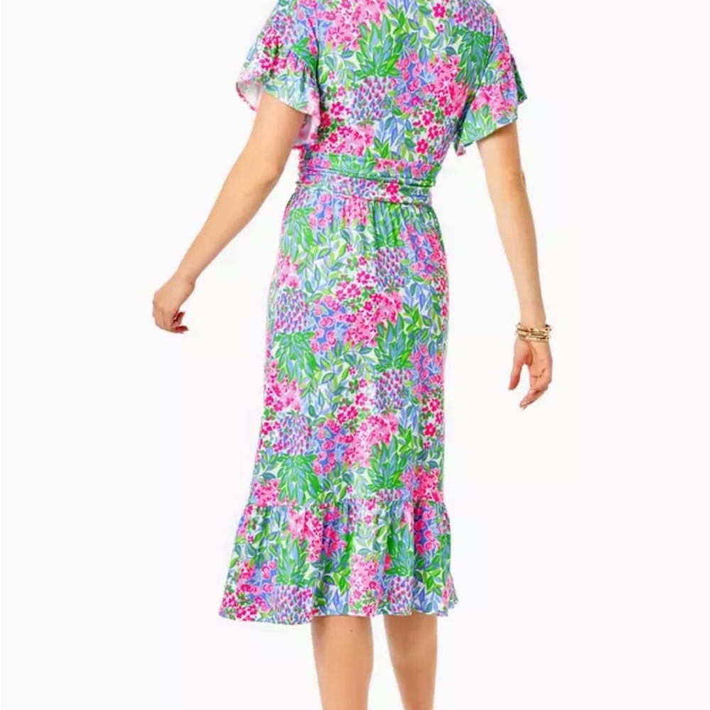 EUC Lily Pulitzer Juliet Ruffle MIDI Dress Wore Once To Church - Picture 8 of 11